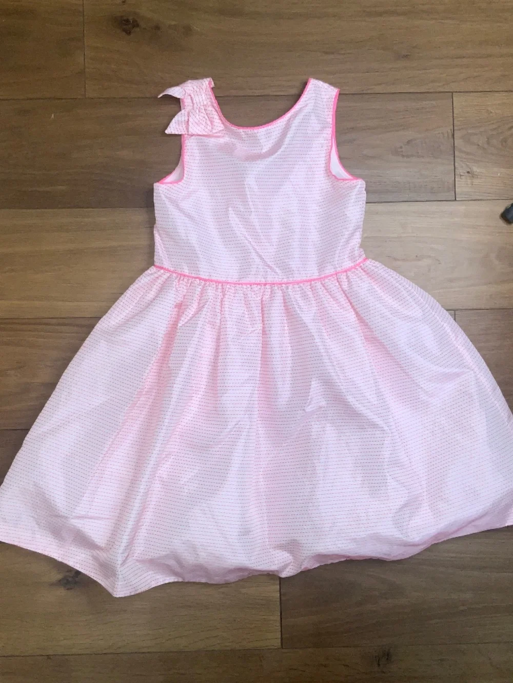 Janie and Jack Pink and White Party Dress w/ Bow Size 10.
